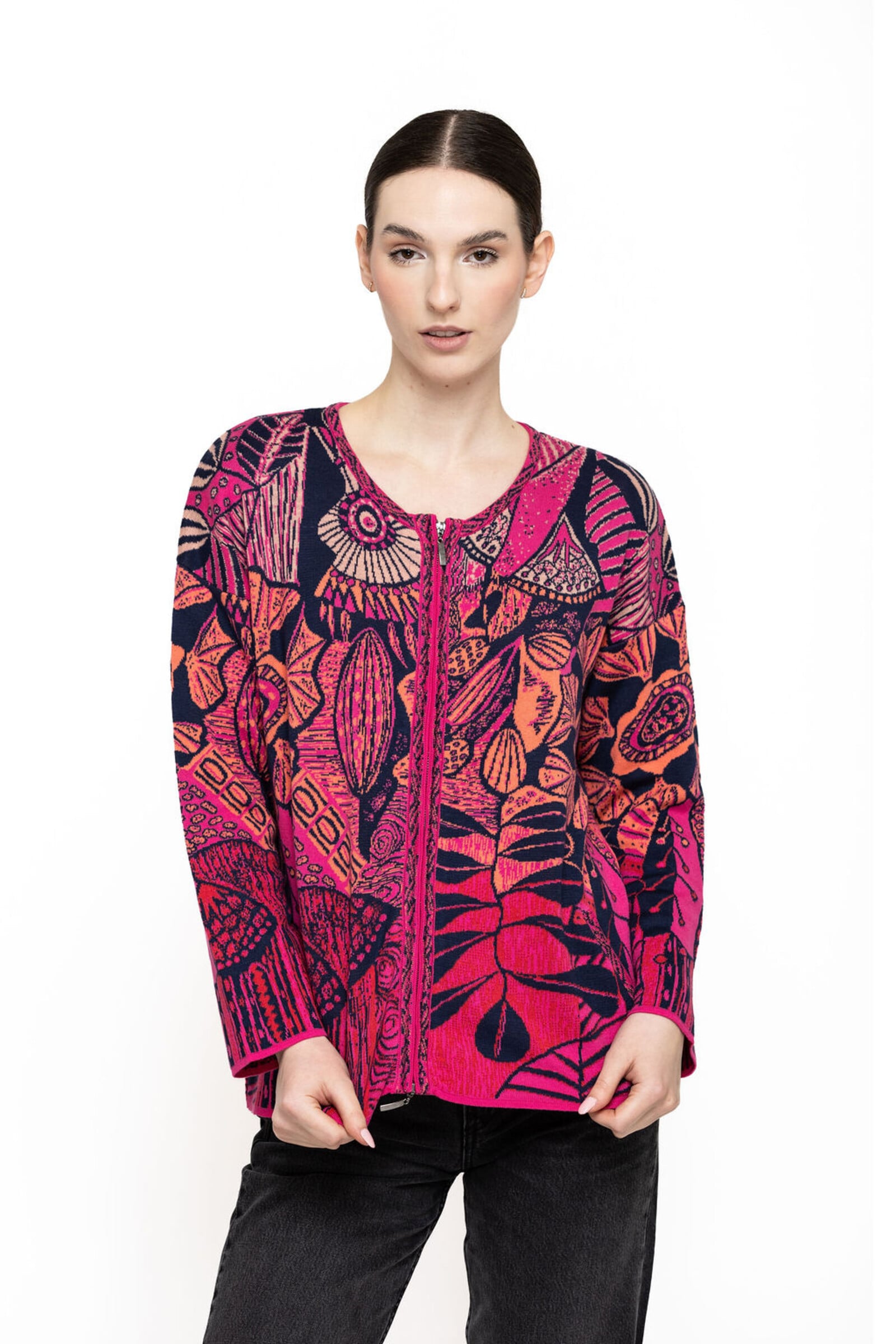 KOOI Knitwear KOOI Knitwear - Jacket Juno Pink | Veste Rose en 70 % Coton Biologique et 30 % Viscose