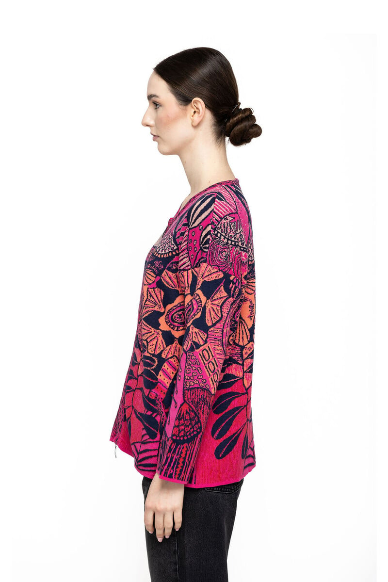 KOOI Knitwear - Jacket Juno Pink | Roze Jasje van 70% Biologisch Katoen en 30% Viscose