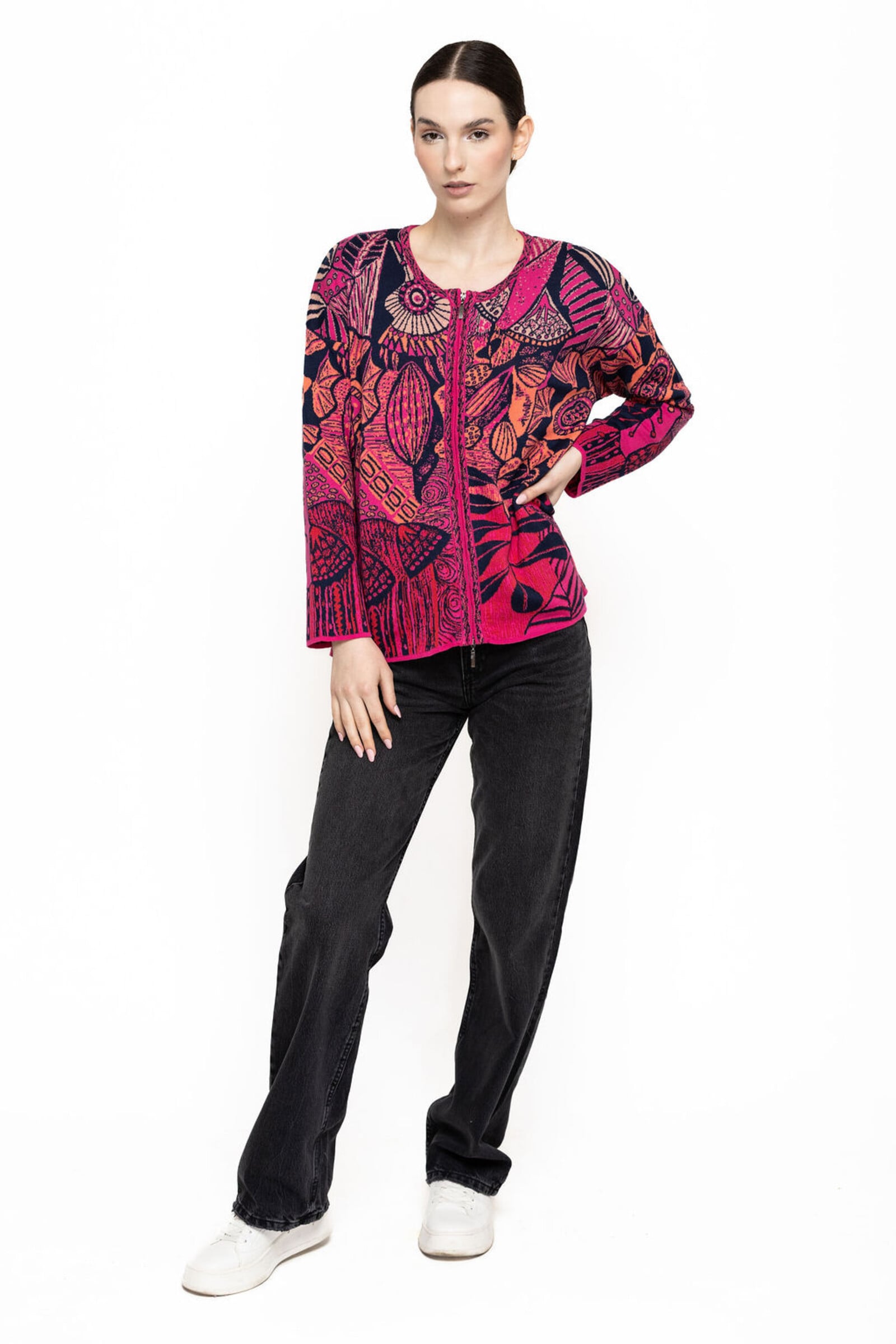 KOOI Knitwear KOOI Knitwear - Jacket Juno Pink | Pink Jacket in 70% Organic Cotton and 30% Viscose