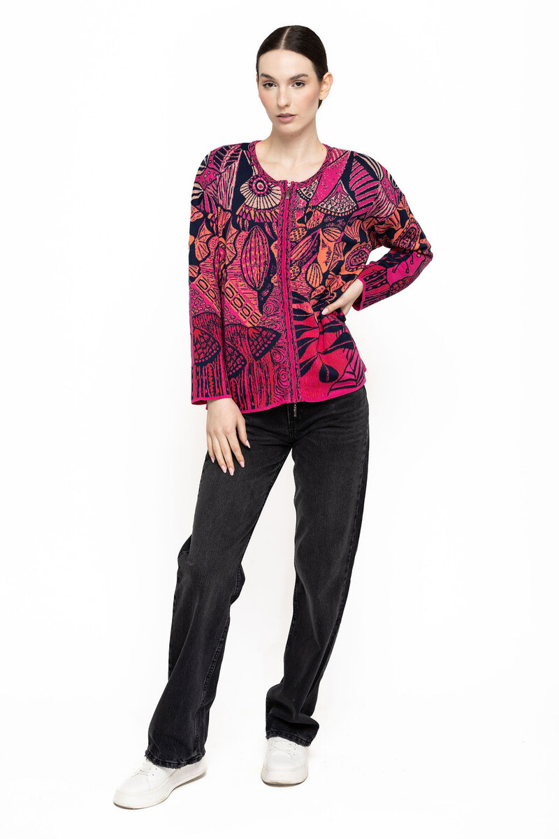 KOOI Knitwear - Jacket Juno Pink | Pink Jacket in 70% Organic Cotton and 30% Viscose