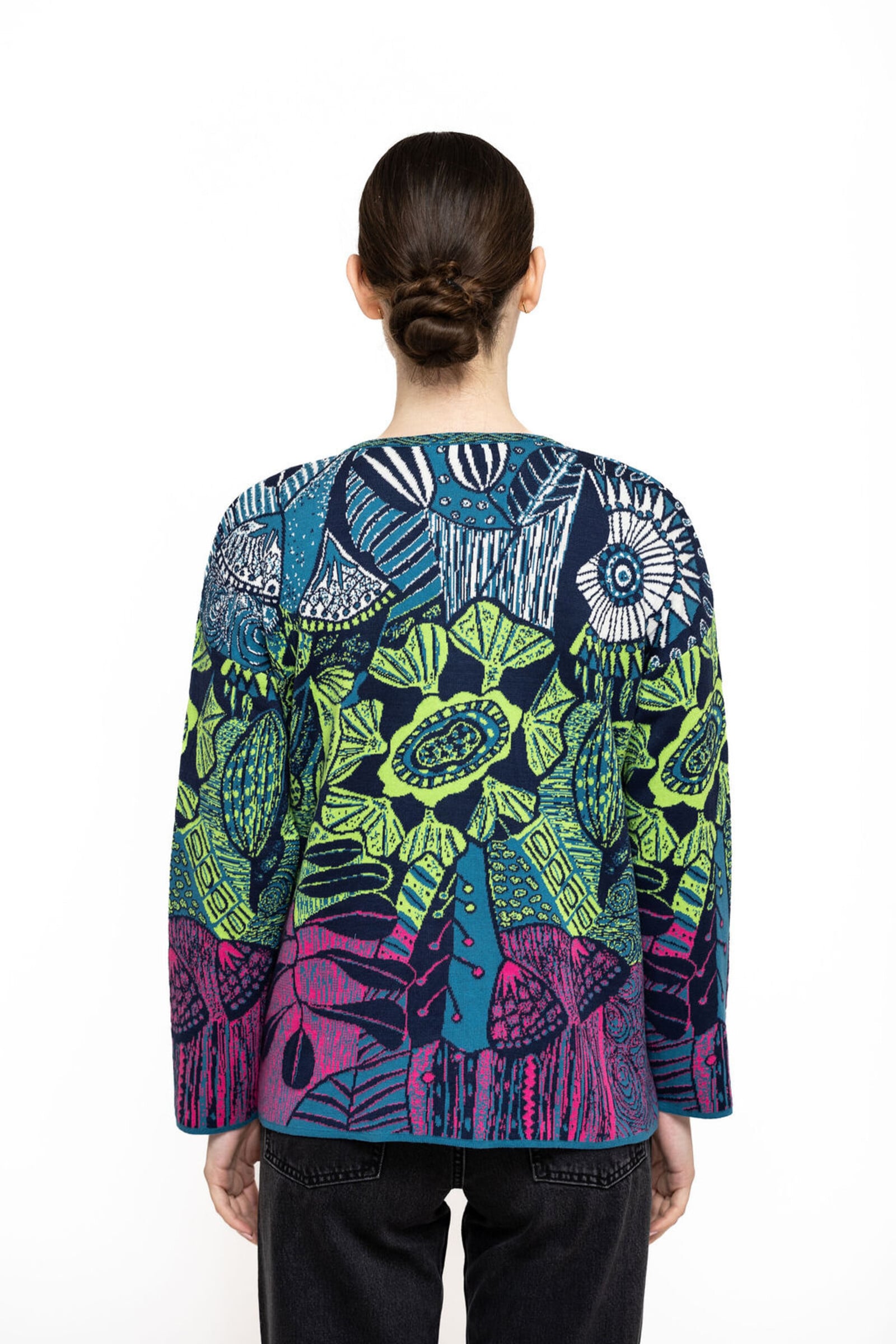 KOOI Knitwear KOOI Knitwear - Jacket Juno Multicolor | Kleurrijk Jasje van 70% Biologisch Katoen en 30% Viscose