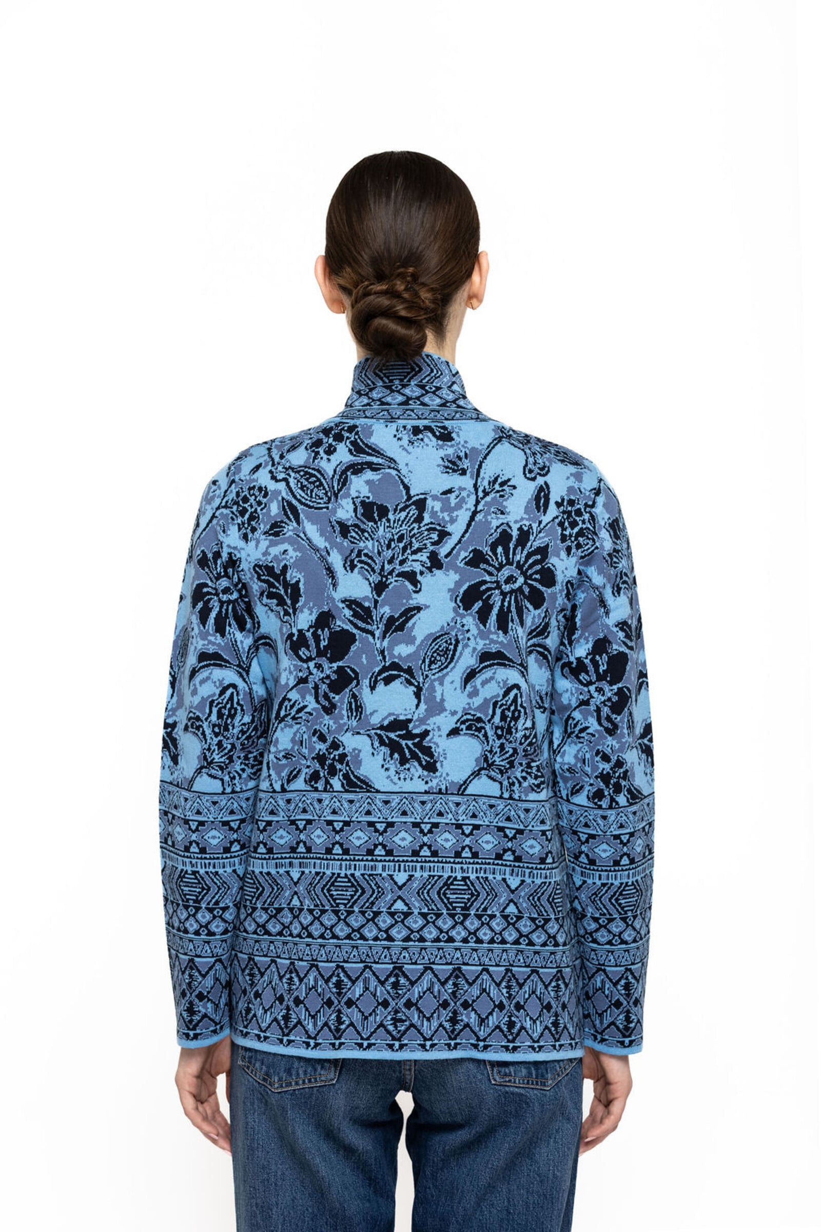 KOOI Knitwear KOOI Knitwear - Jacket Kloe Blue | Blue Jacket in 100% Organic Cotton