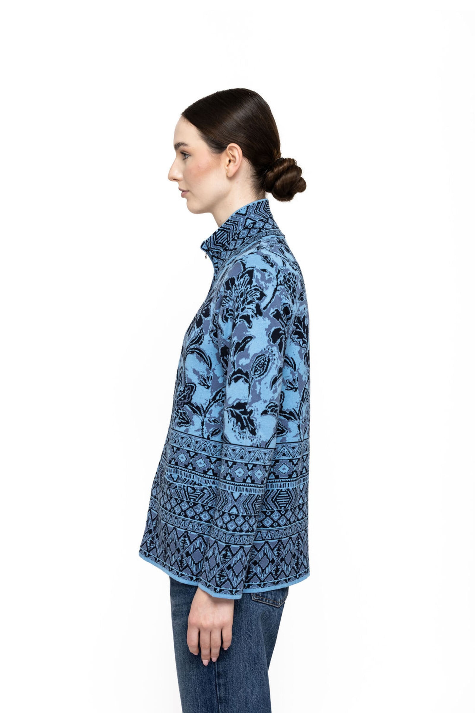 KOOI Knitwear KOOI Knitwear - Jacket Kloe Blue | Blue Jacket in 100% Organic Cotton