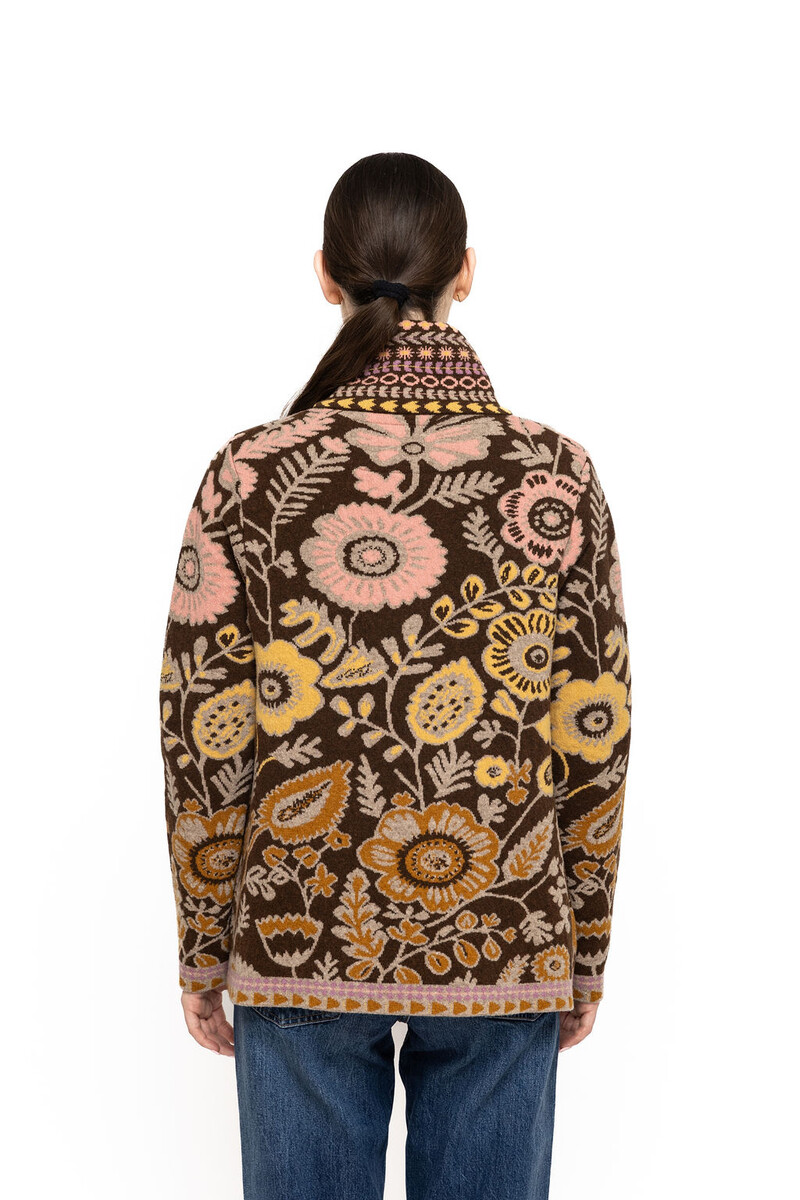 KOOI Knitwear - Jacket Kali Brown | Braune Jacke aus 80 % Lammwolle und 20 % Polyamid