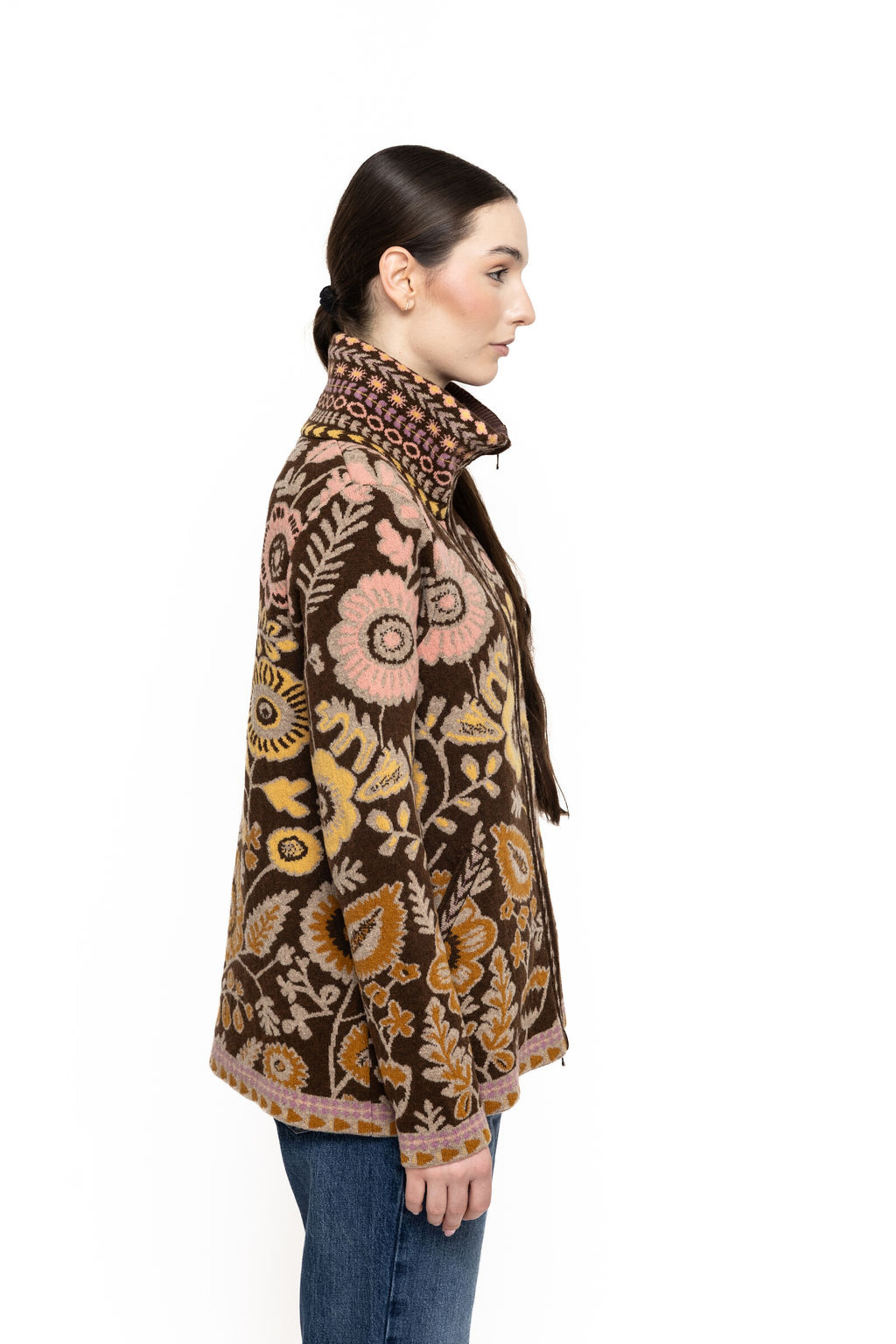 KOOI Knitwear KOOI Knitwear - Jacket Kali Brown | Braune Jacke aus 80 % Lammwolle und 20 % Polyamid