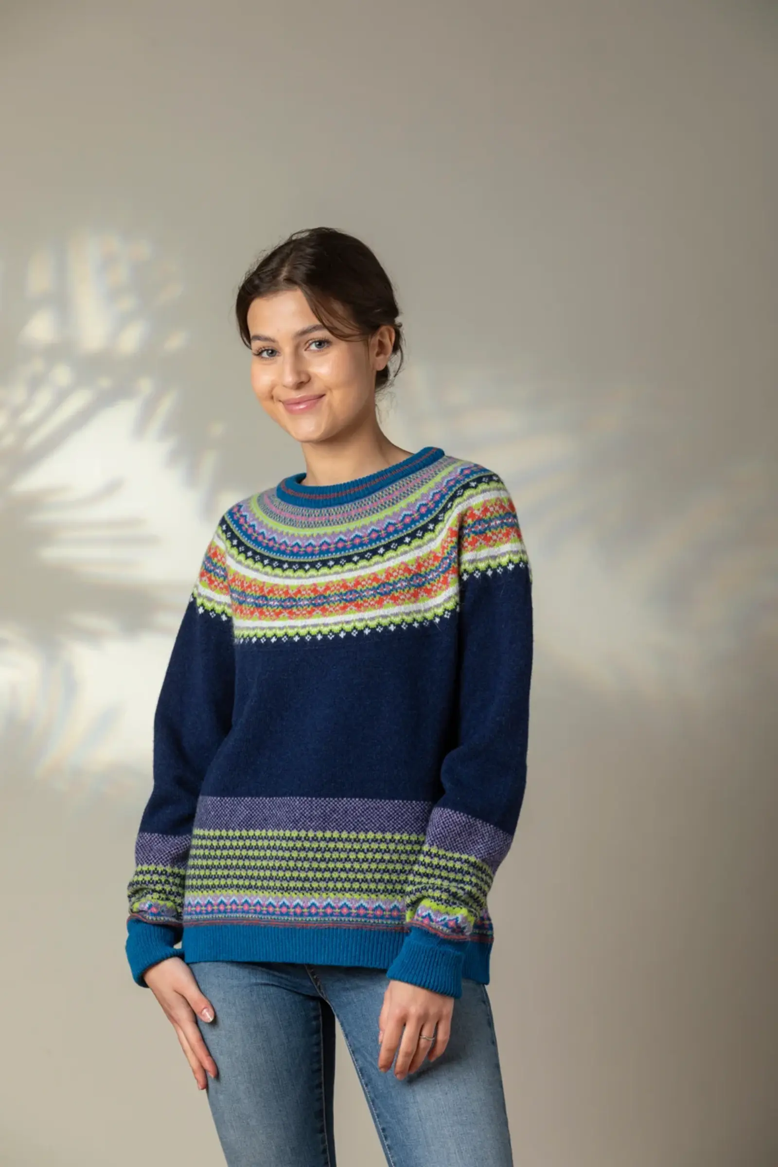 Eribé Eribé - Alpine Sweater Aurora |  Pull Bleu en 96 % Laine Mérinos et 4 % Angora