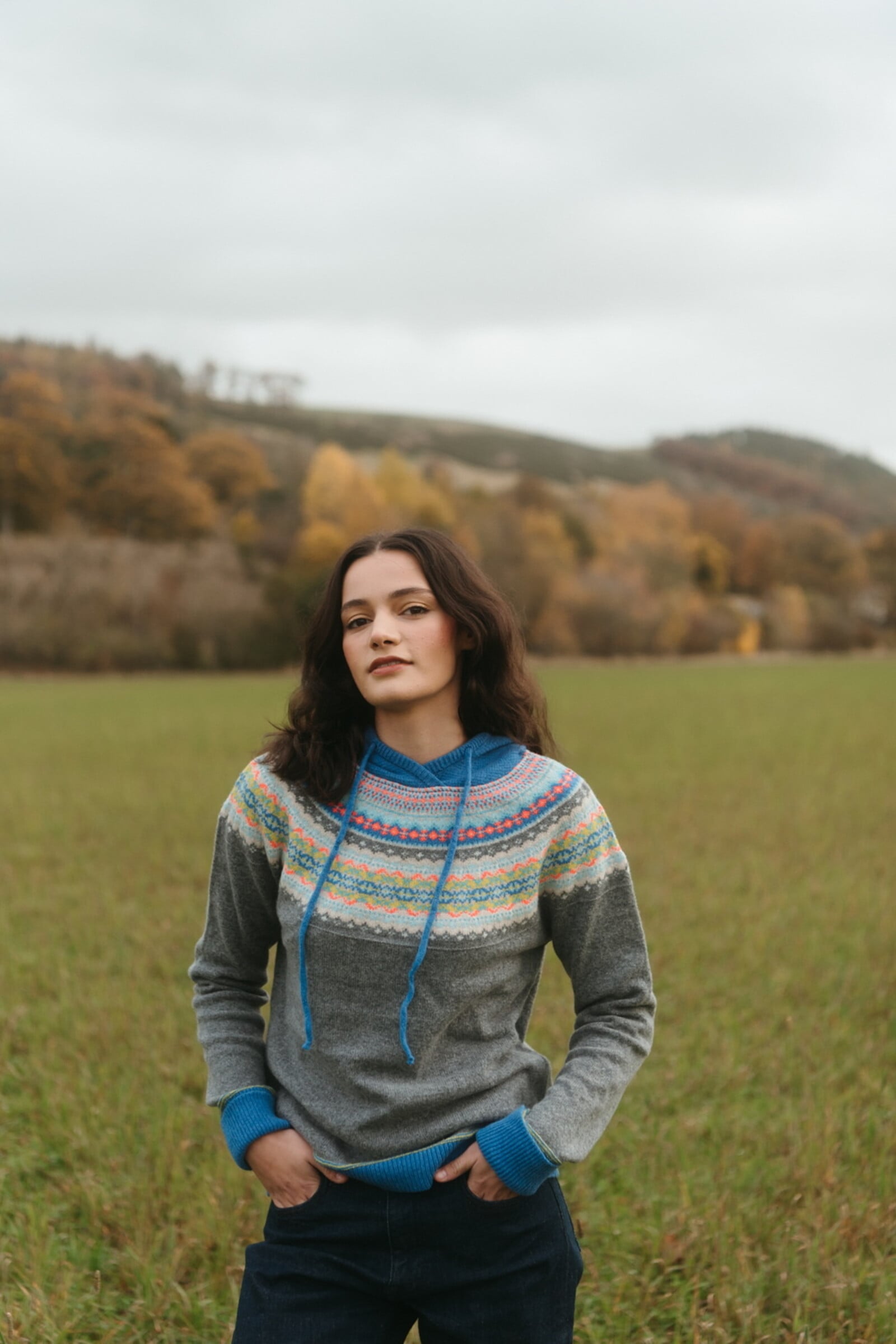 Eribé Eribé - Alpine Hoody Sweater Charm | Grey Hooded Sweater in 100% Merino Wool