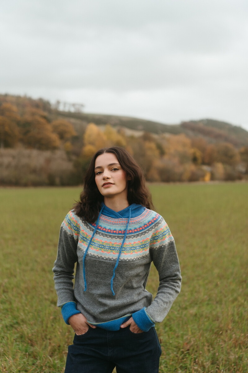 Eribé - Alpine Hoody Sweater Charm | Grey Hooded Sweater in 100% Merino Wool