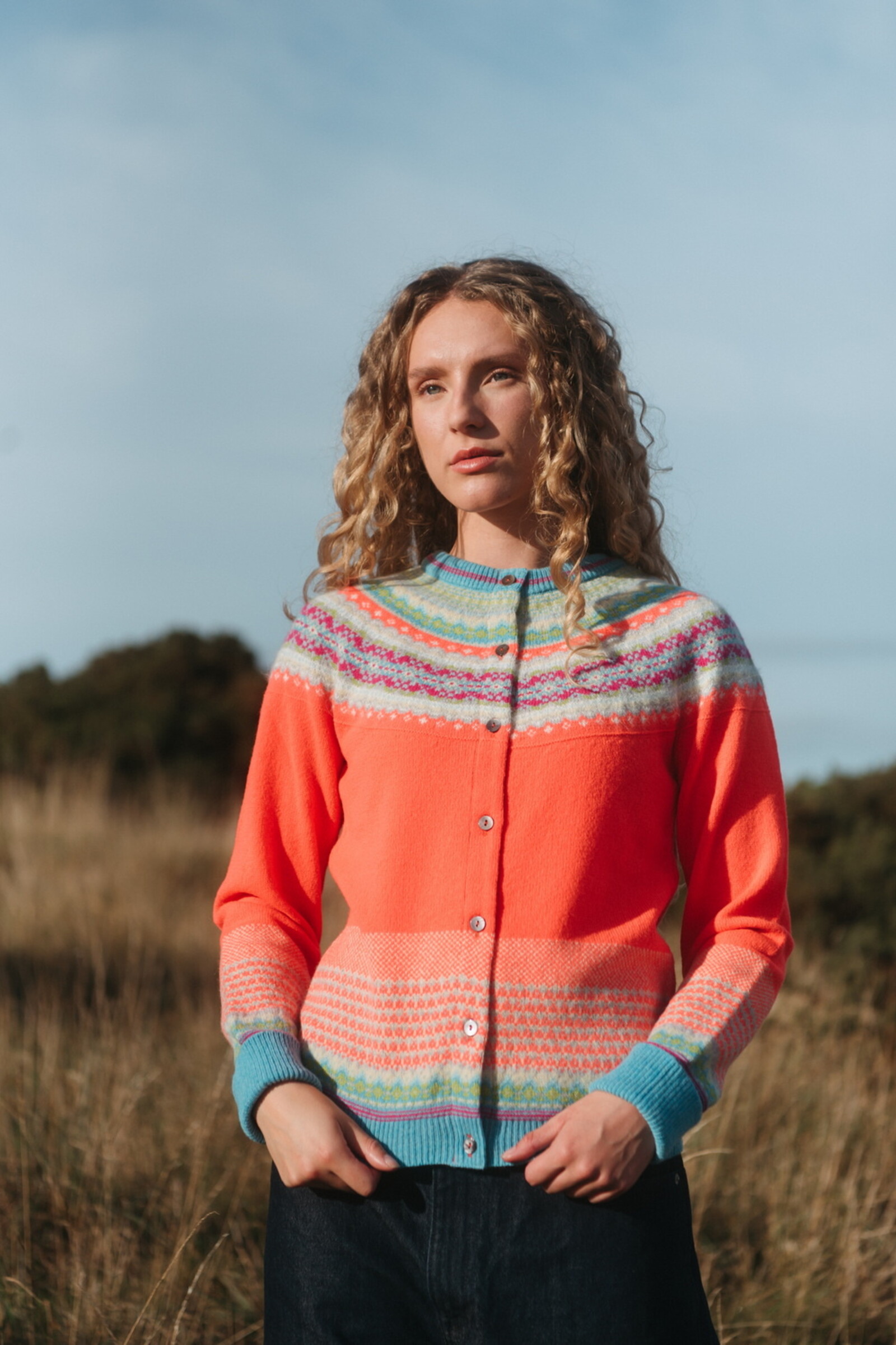 Eribé Eribé - Alpine Cardigan Amelia | Orange Strickjacke aus 96% Weicher Merinowolle und 4% Angorawolle