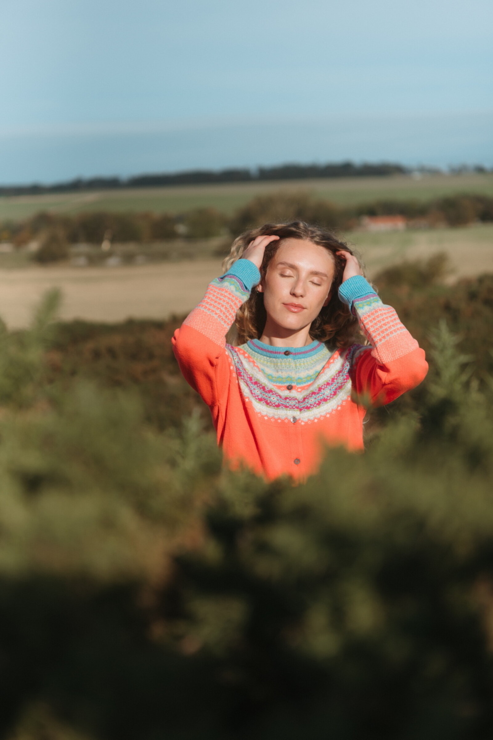 Eribé Eribé - Alpine Cardigan Amelia | Orange Strickjacke aus 96% Weicher Merinowolle und 4% Angorawolle