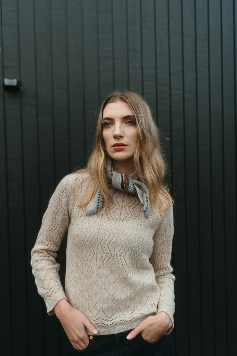 Eribé - Fairisle Neckerchief Hazel-Grace | Fair-Isle-Schal aus 100 % Merino-Lammwolle