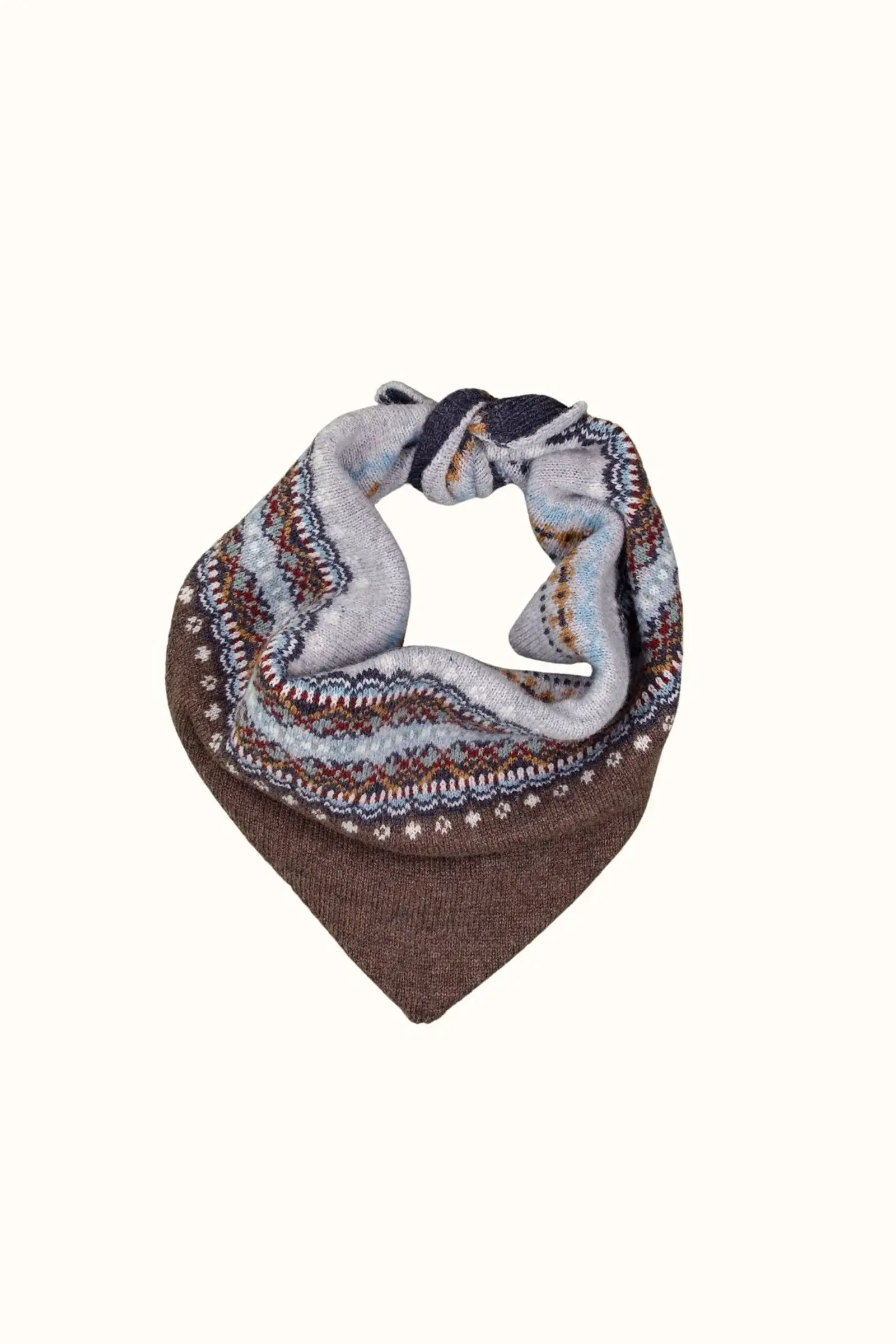 Eribé Eribé - Fairisle Neckerchief Hazel-Grace | Écharpe Fair Isle en 100 % Laine d'Agneau Mérinos