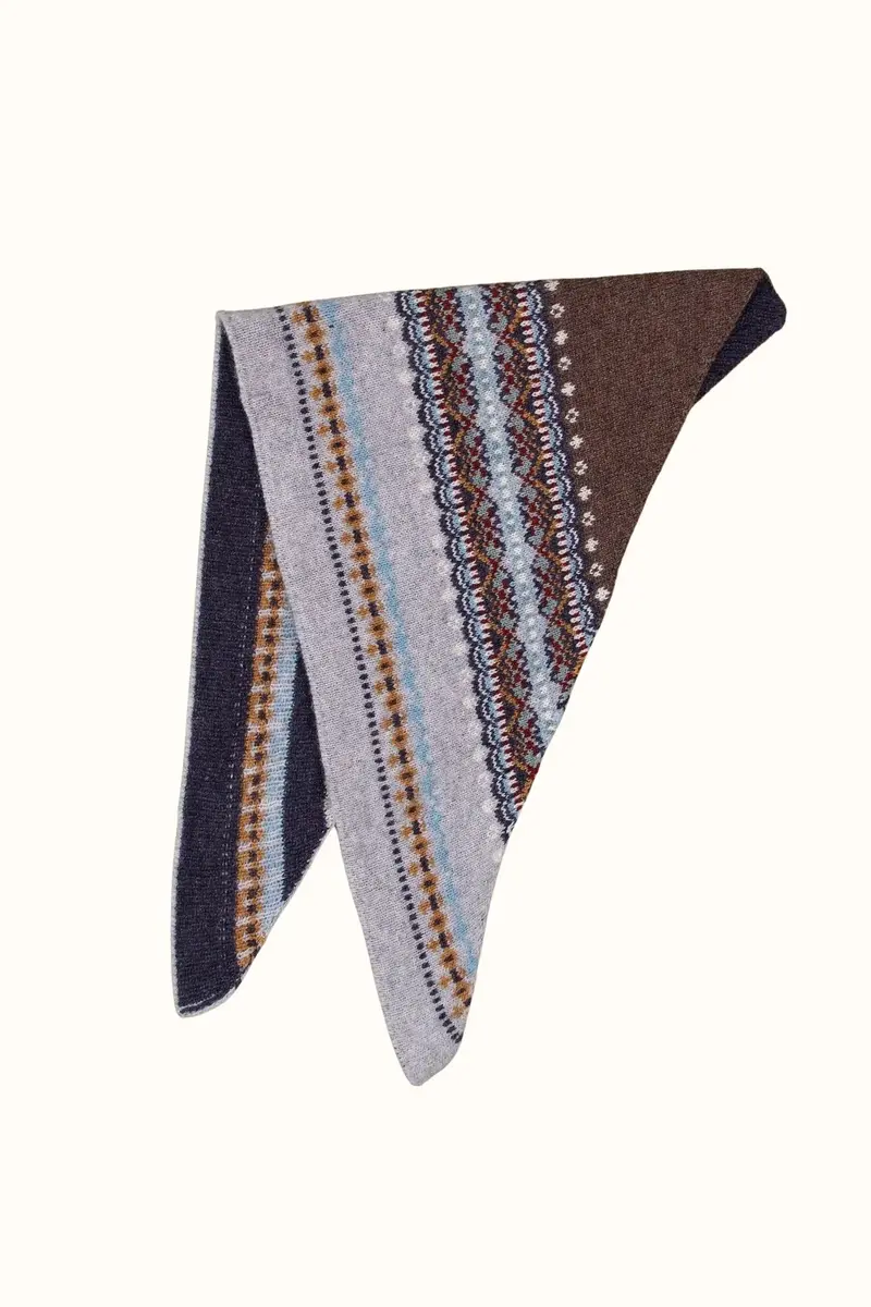 Eribé - Fairisle Neckerchief Hazel-Grace | Écharpe Fair Isle en 100 % Laine d'Agneau Mérinos
