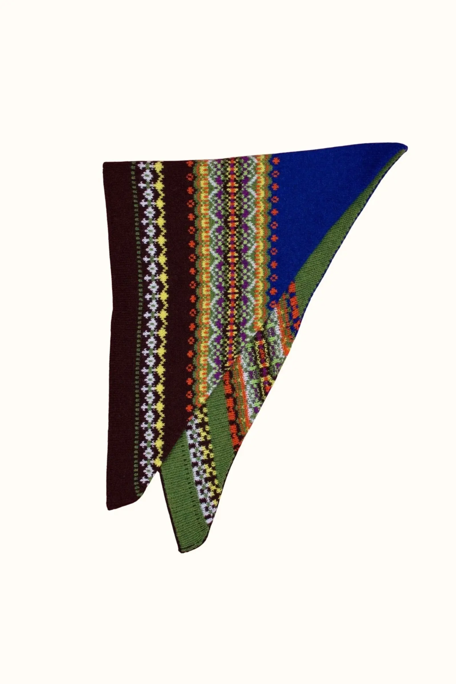 Eribé Eribé - Fairisle Neckerchief Ebony | Écharpe Fair Isle en 100 % Laine d'Agneau Mérinos