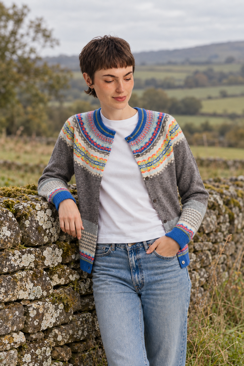 Eribé - Alpine Cardigan Charm | Grijs Vest van 96% Zachte Merinowol en 4% Angorawol