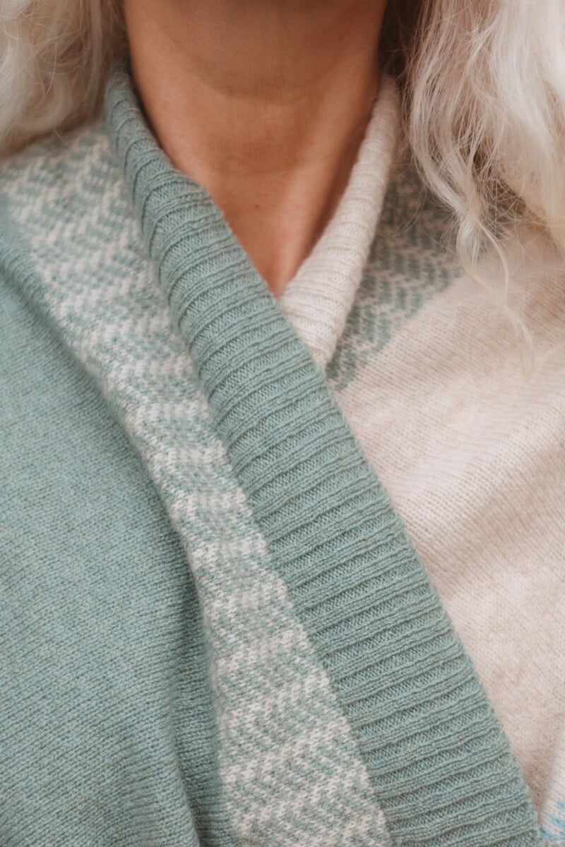 Eribé - Montrose Blanket Coat Sage | Veelzijdig Vest van 100% Merino Lamswol