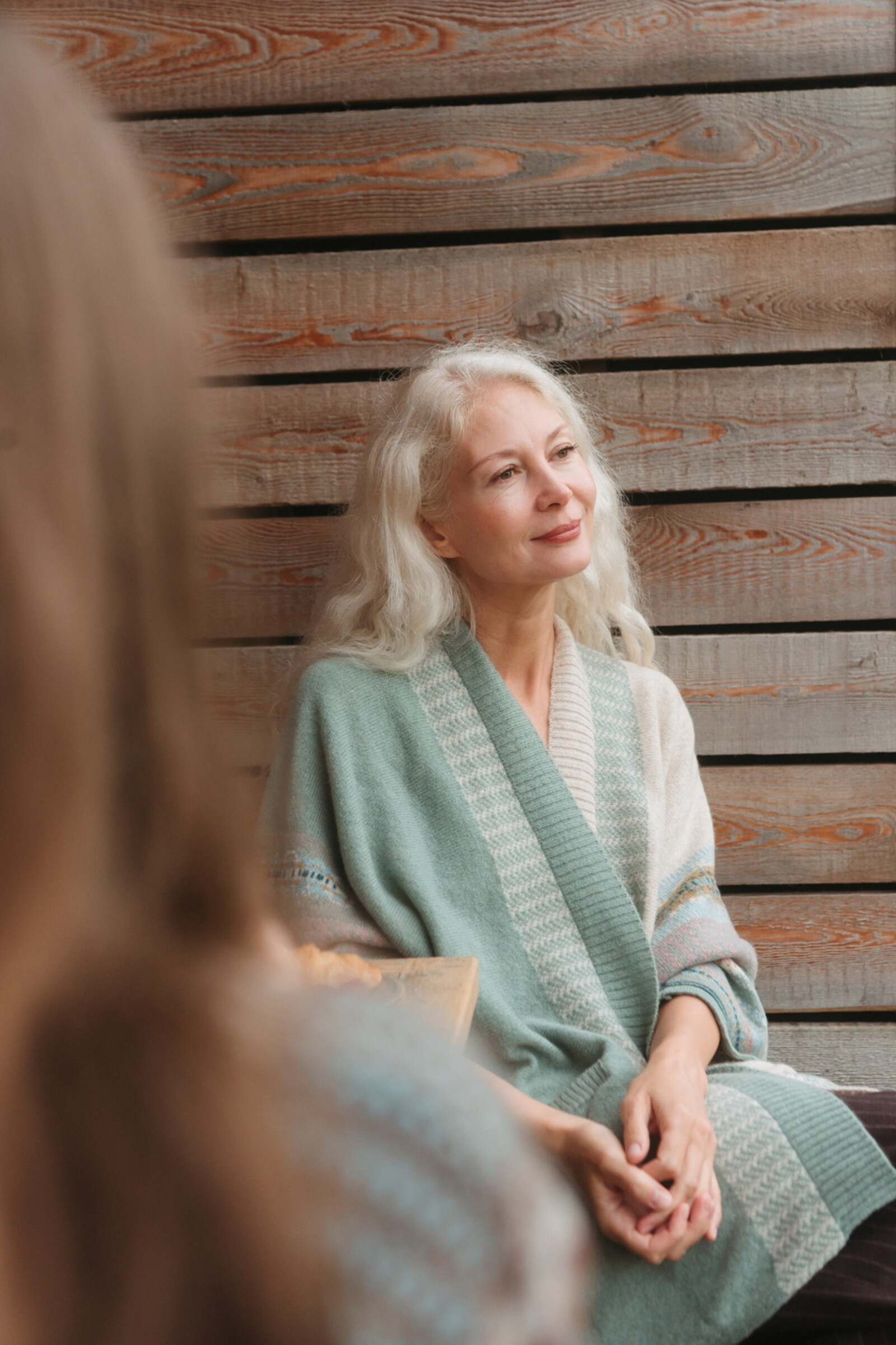 Eribé Eribé - Montrose Blanket Coat Sage | Vielseitige Strickjacke aus 100% Merino-Lammwolle