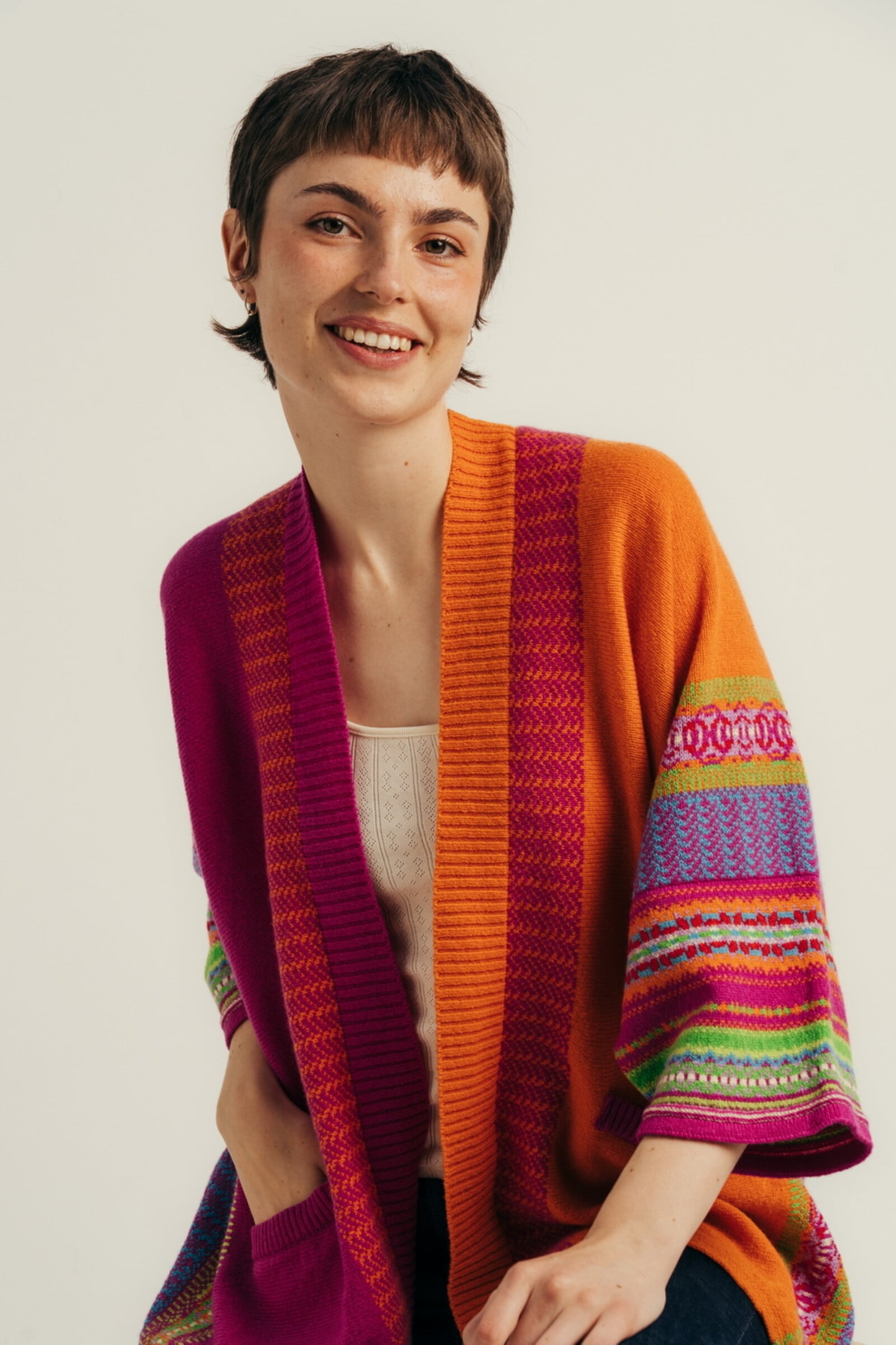 Eribé Eribé - Montrose Blanket Coat Starburst | Veelzijdig Vest van 100% Merino Lamswol