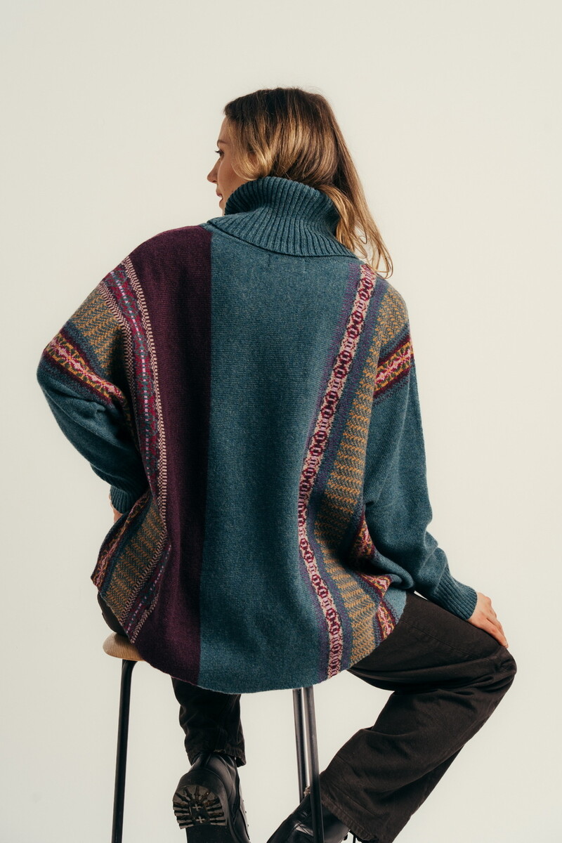 Eribé - Montrose Cowl Sweater Hunter | Schottischer Pullover aus 100 % Merino-Lammwolle