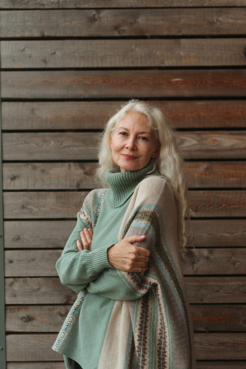 Eribé - Montrose Cowl Sweater Sage | Schotse Trui van 100% Merino Lamswol