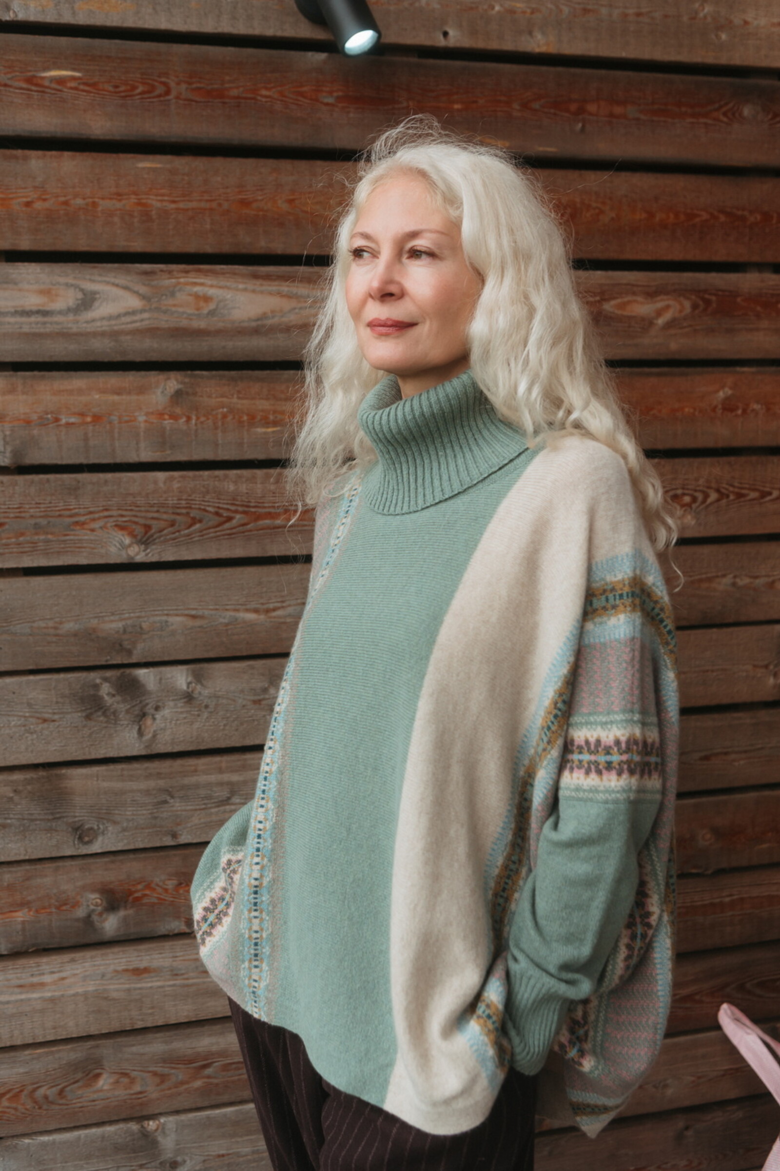 Eribé Eribé - Montrose Cowl Sweater Sage | Schotse Trui van 100% Merino Lamswol