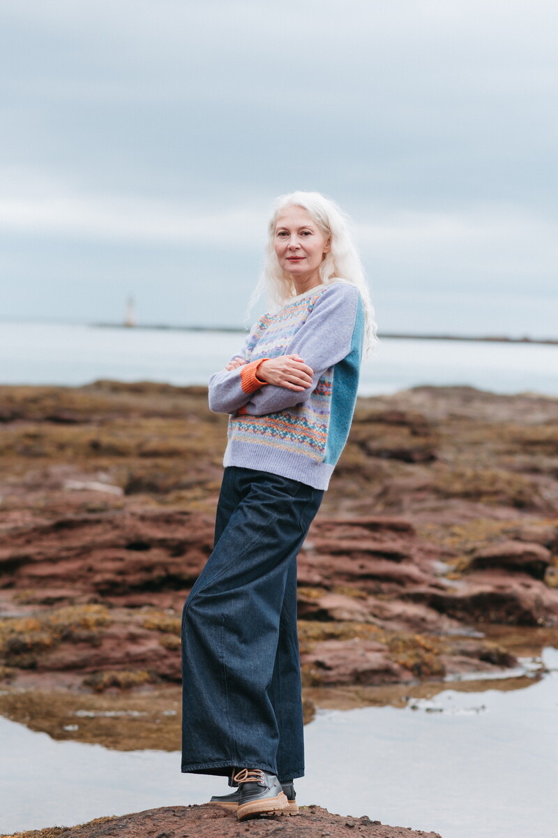 Eribé - Westray Block Sweater Balmoral | Colour Blocking Trui met Fair Isle Patroon van 100% Zachte Shetlandwol