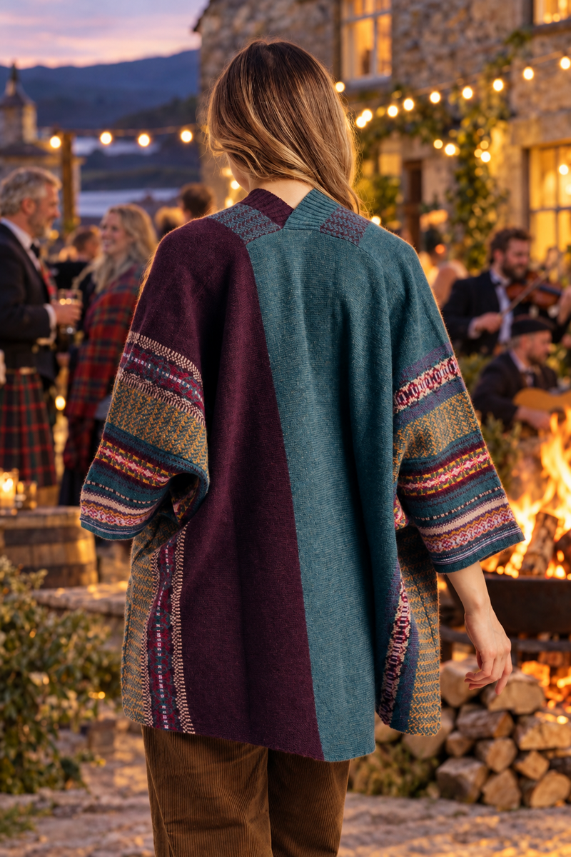 Eribé - Montrose Blanket Coat Hunter | Gilet Polyvalent en 100% Laine d'Agneau Mérinos