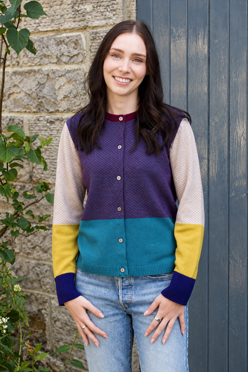 Eribé Melrose Tweed Cardigan Muir |  Harmonieus Vest van 100% Extrafijne Merinowol