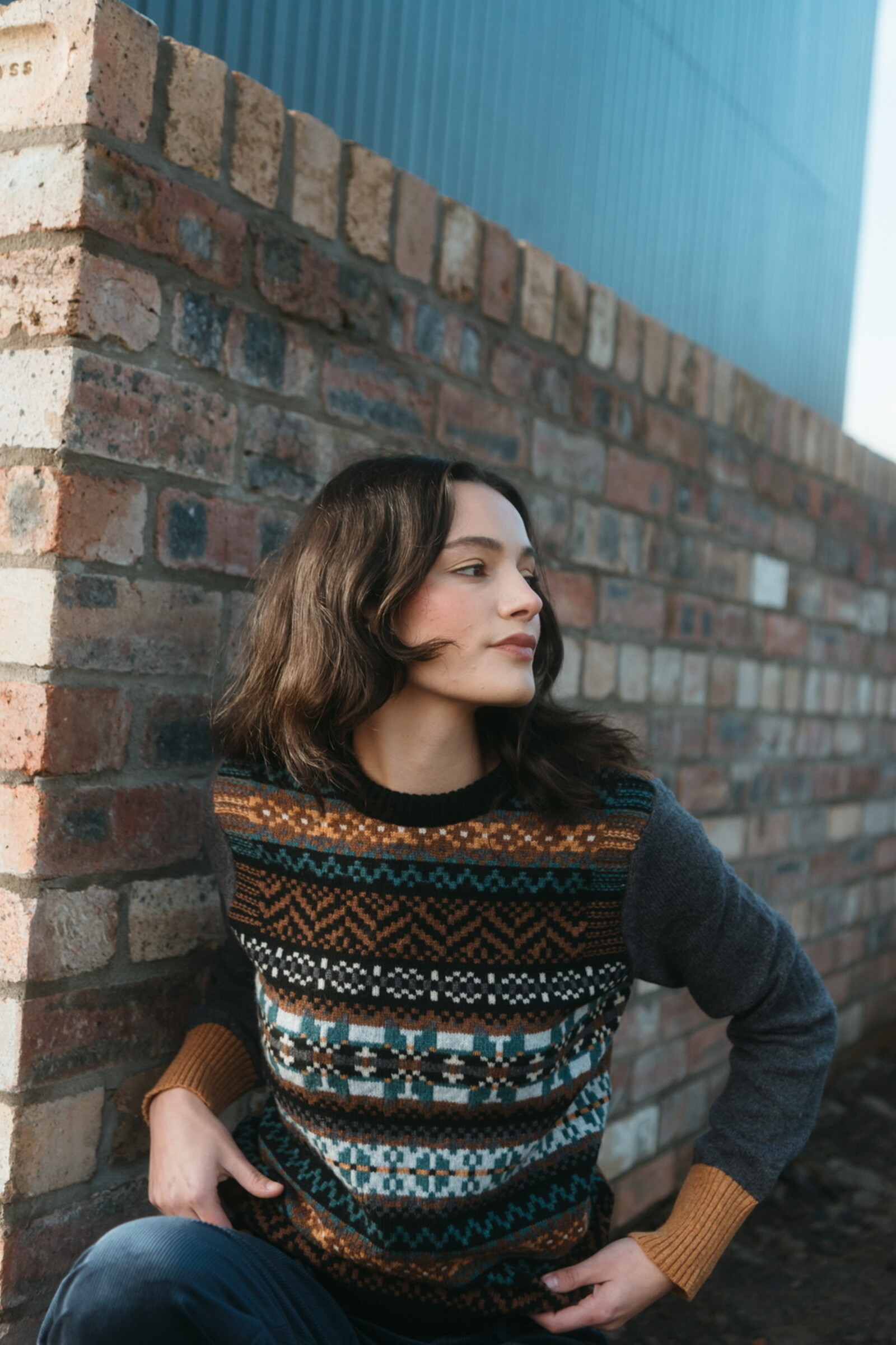 Eribé Eribé - Stobo Graffiti Sweater Birlie | Warm and Soft Reversible Sweater in 100% Merino Lambswool