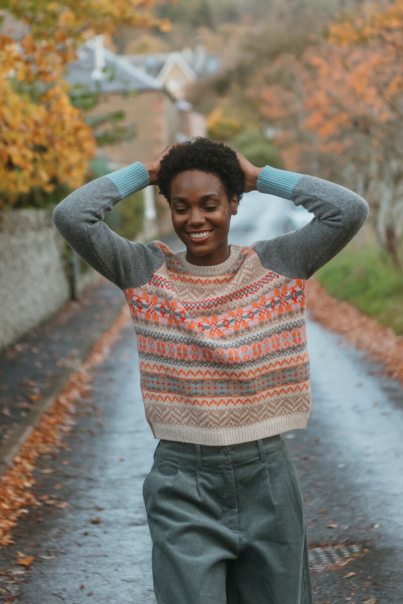 Eribé - Stobo Graffiti Sweater Dapper | Warme en Zachte Reversible Trui van 100% Merino Lamswol