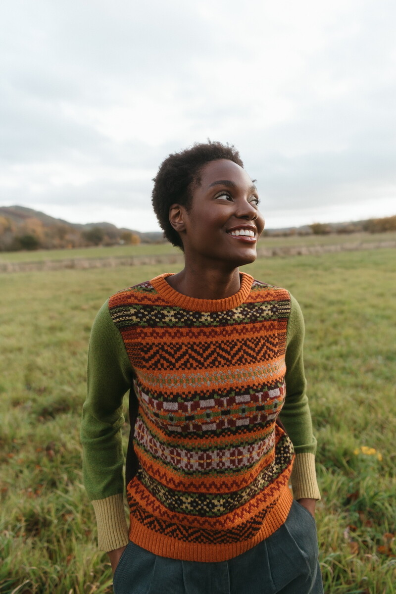 Eribé - Stobo Graffiti Sweater Coorie | Warme en Zachte Reversible Trui van 100% Merino Lamswol