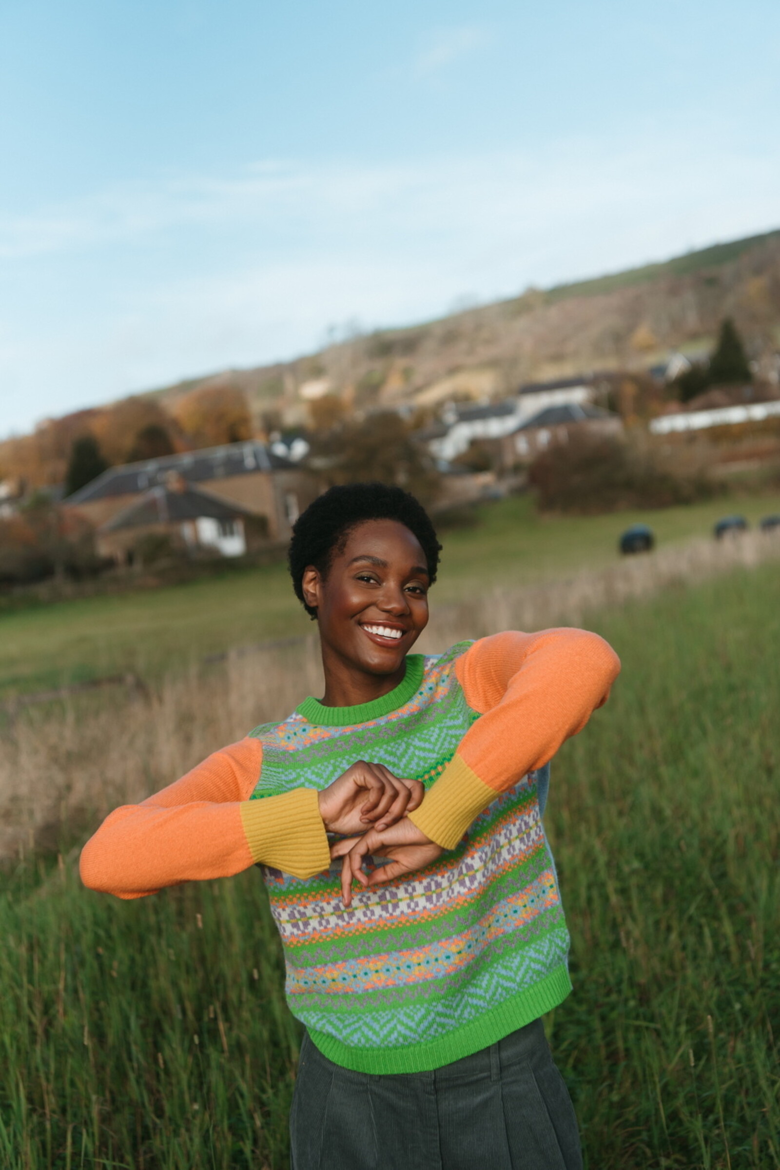 Eribé Eribé - Stobo Graffiti Sweater Braw | Wärmender und Weicher Wende-Pullover aus 100 % Merino-Lammwolle