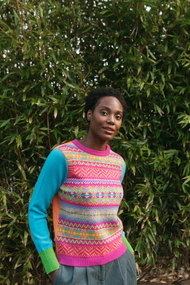 Eribé - Stobo Graffiti Sweater Crackin | Pull Réversible Chaud et Doux en 100 % Laine d'Agneau Mérinos