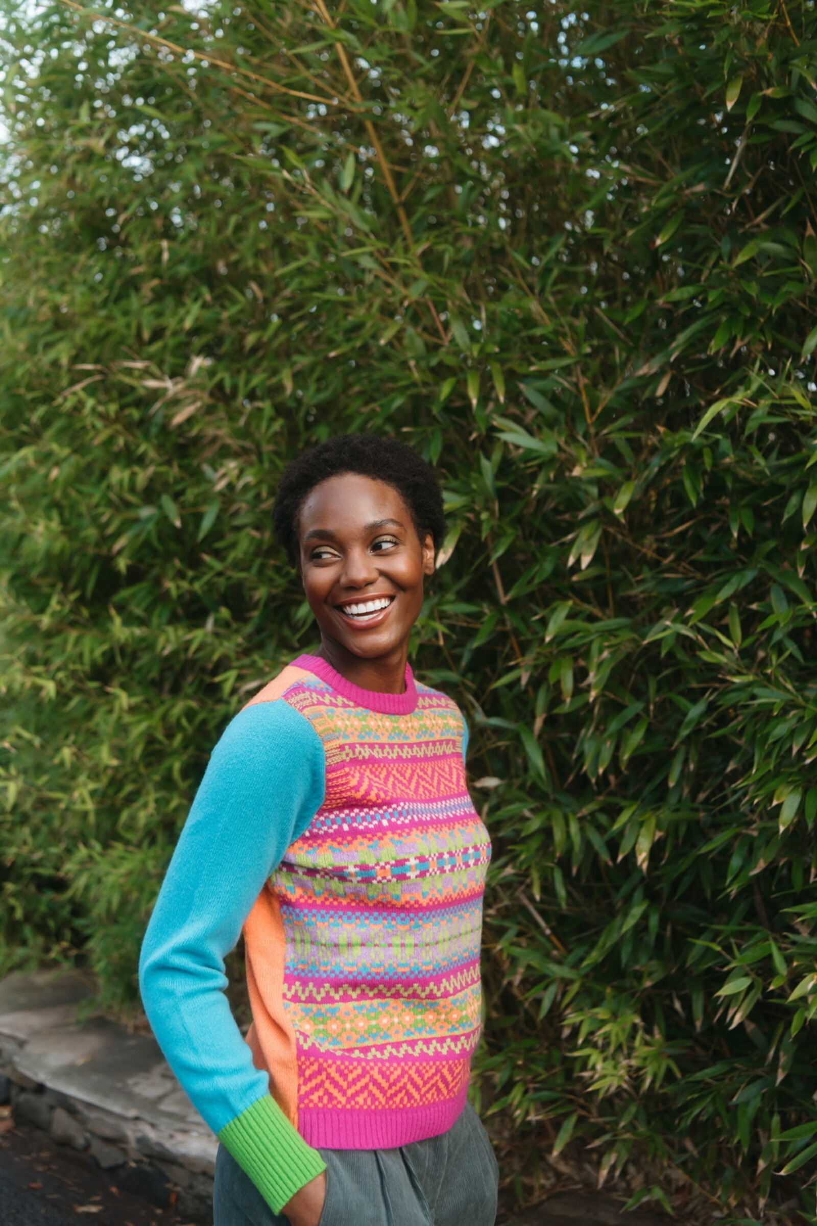 Eribé Eribé - Stobo Graffiti Sweater Crackin | Warme en Zachte Reversible Trui van 100% Merino Lamswol