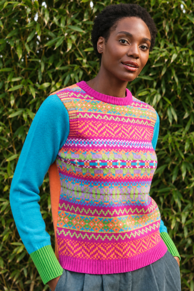 Eribé - Stobo Graffiti Sweater Crackin | Warme en Zachte Reversible Trui van 100% Merino Lamswol