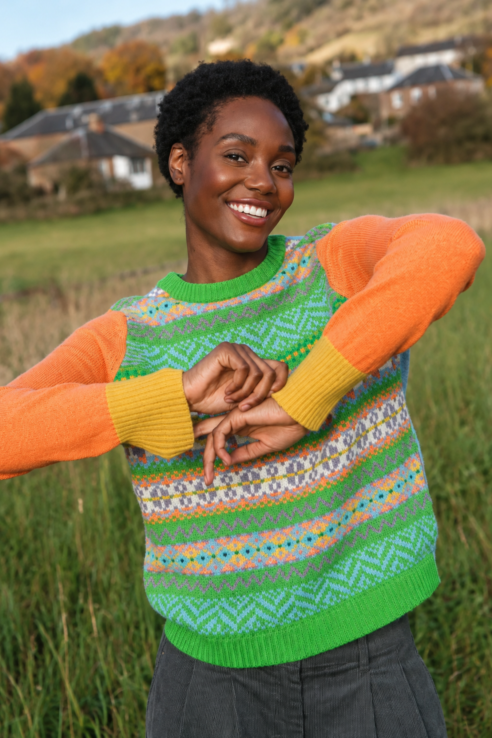Eribé Eribé - Stobo Graffiti Sweater Braw | Warme en Zachte Reversible Trui van 100% Merino Lamswol