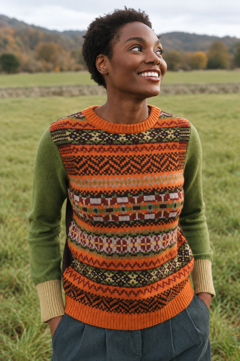 Eribé - Stobo Graffiti Sweater Coorie | Wärmender und Weicher Wende-Pullover aus 100 % Merino-Lammwolle