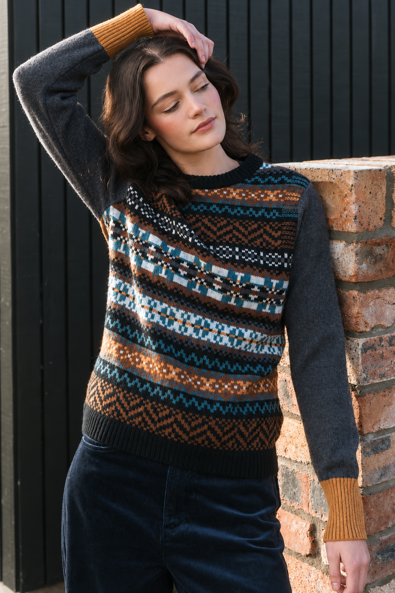 Eribé - Stobo Graffiti Sweater Birlie | Warm and Soft Reversible Sweater in 100% Merino Lambswool