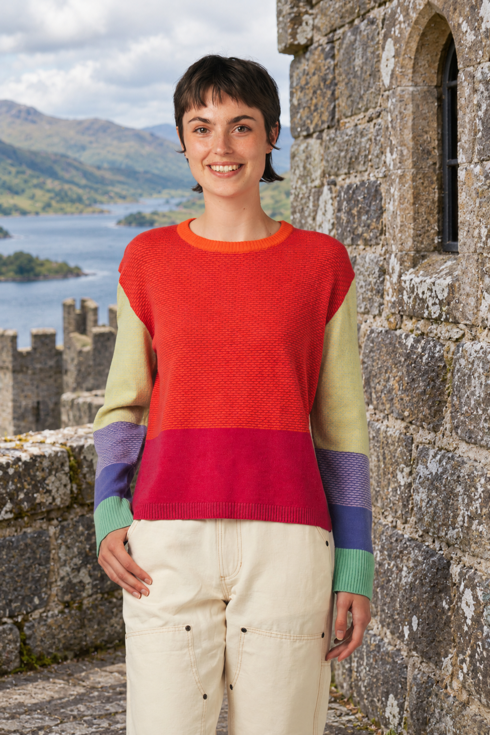 Eribé Eribé Melrose Tweed Sweater Fraser |  Pull Vibrant en 100% Extra Fine Laine Mérinos