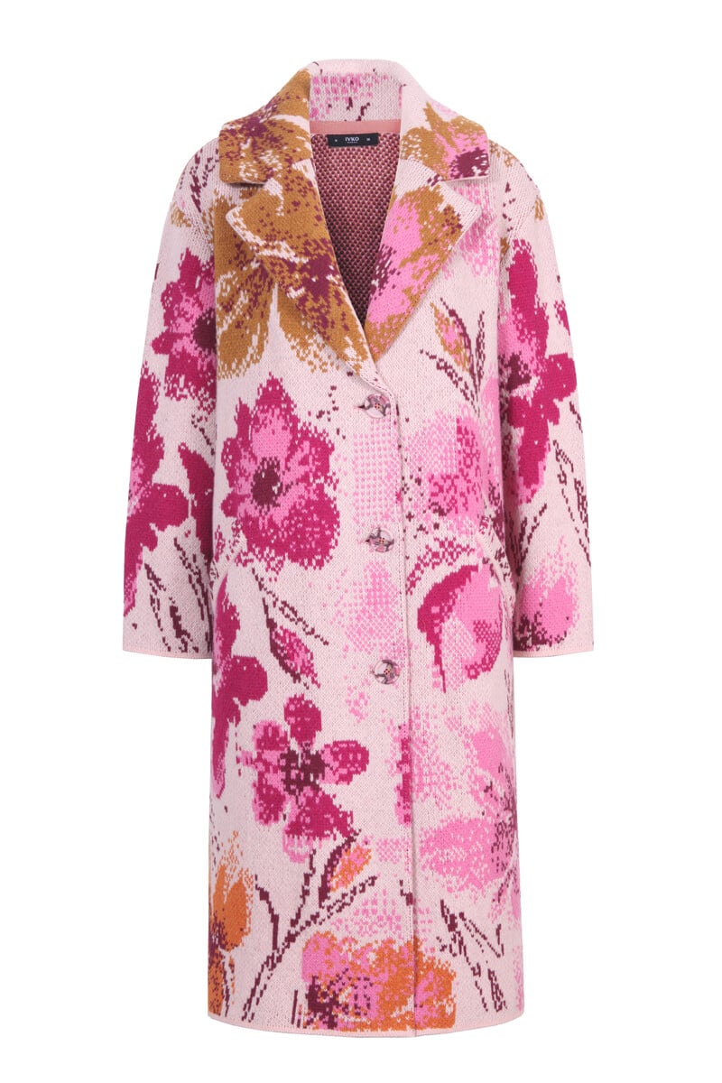 IVKO - Coat Petal for Armor Pattern Light Pink | Extravagante Mantel van 80% Wol en 20% Nylon