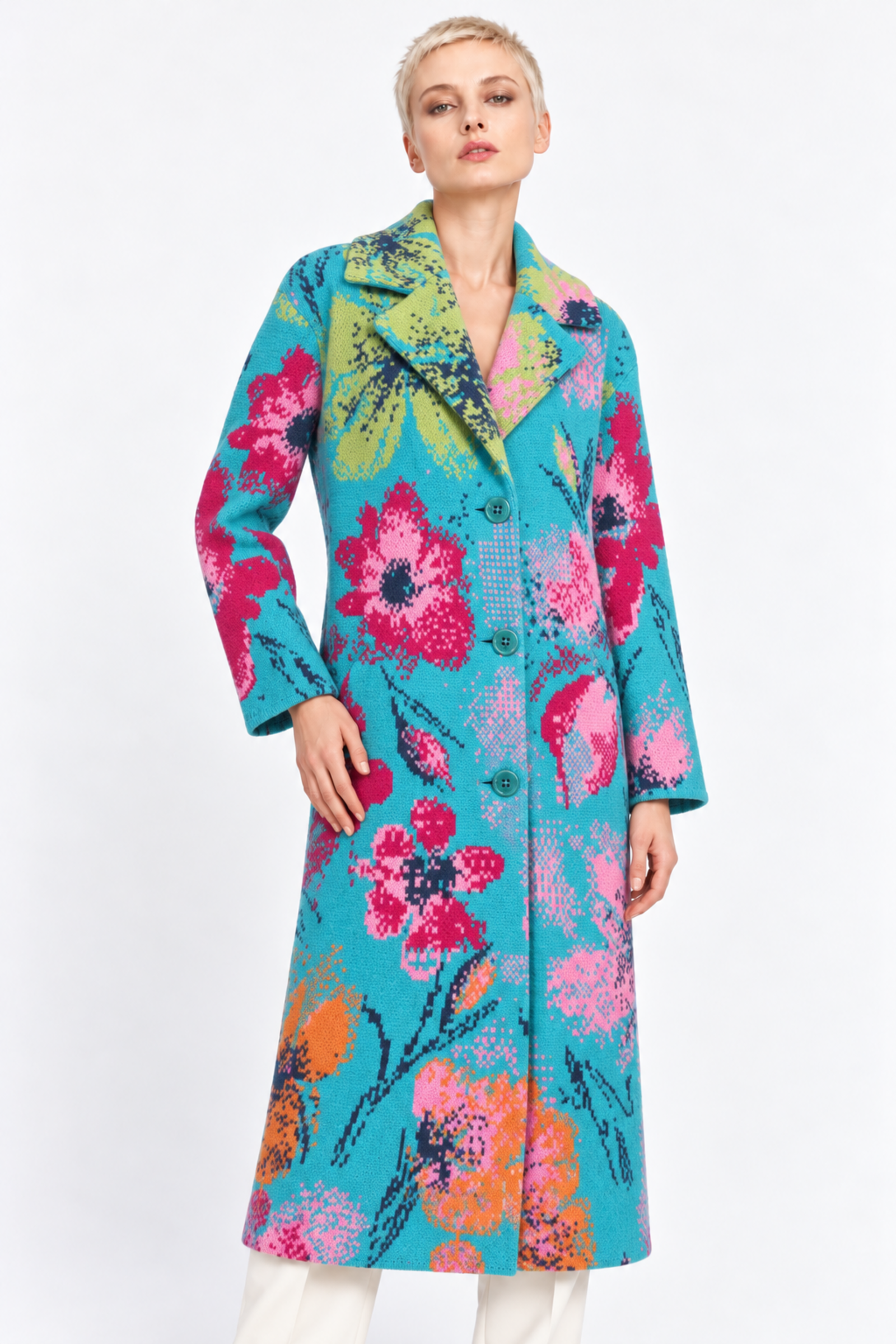 IVKO  Woman IVKO - Coat Petal for Armor Pattern Adria | Extravagante Mantel van 80% Wol en 20% Nylon
