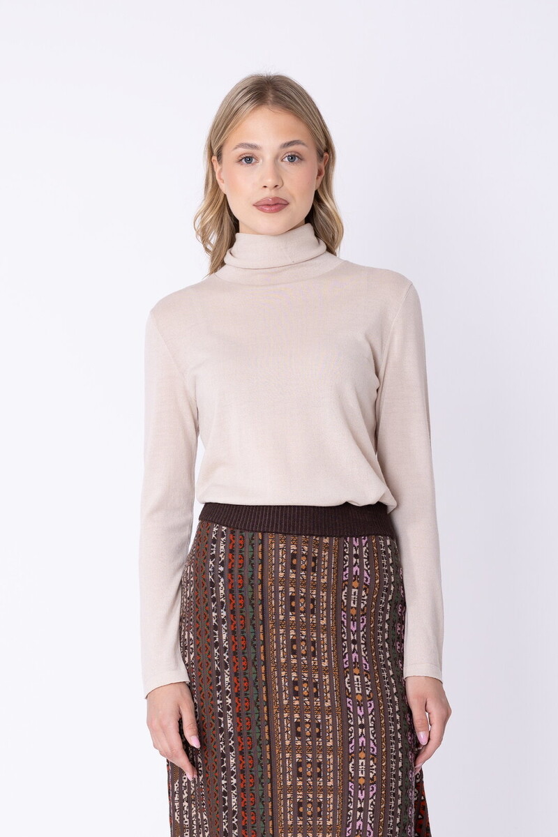 IVKO - Pleated Knit Skirt Azulejo Chocolate | Indrukwekkende Chocoladebruine Rok met Portugese Motieven