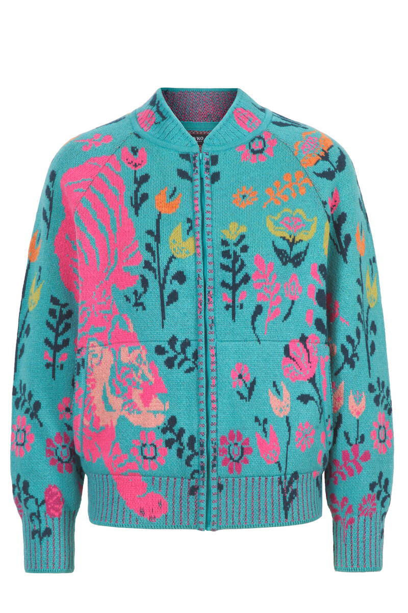 IVKO - Zip Jacket Feral Grace Adria | Veste Colorée et Voyante à Imprimé Tigre