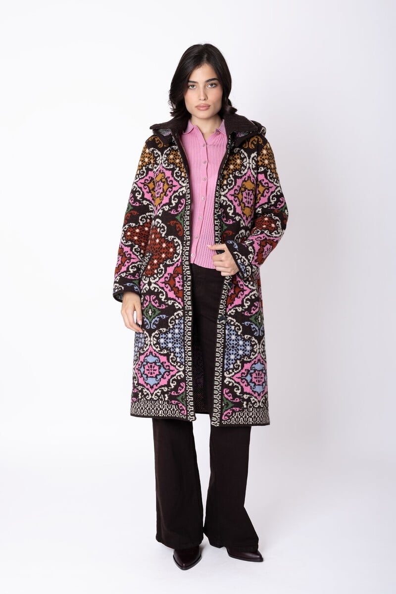IVKO - Coat Azulejo Chocolate | Stunning Coat with Portuguese Motifs