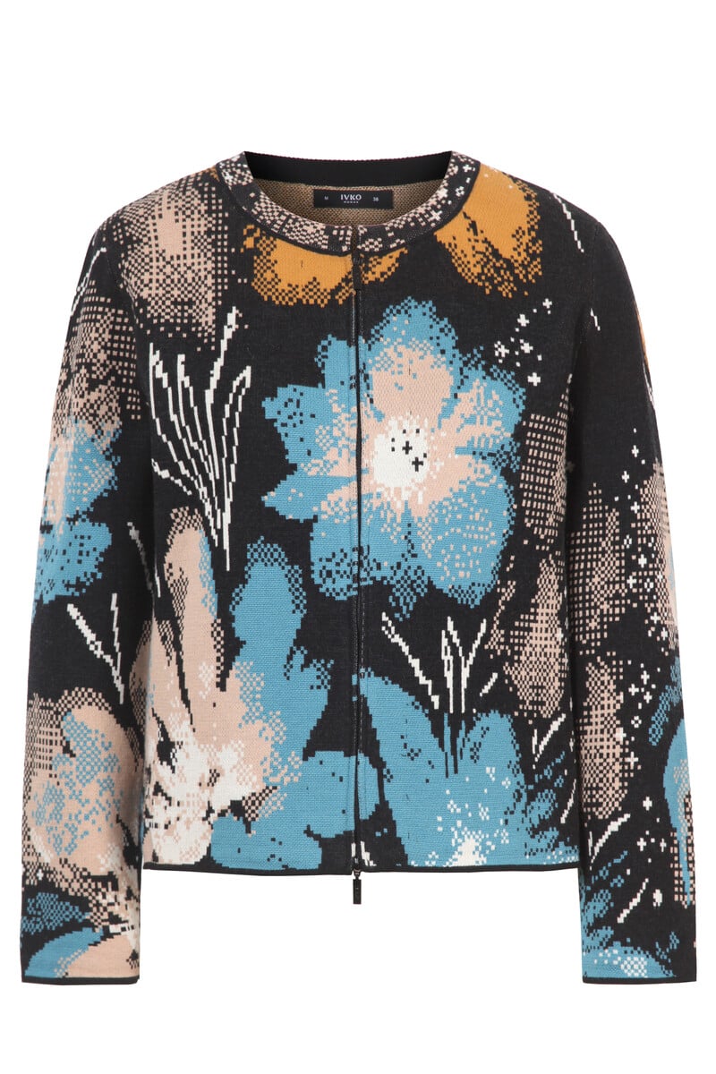 IVKO - Cardigan Petal for Armor Black | Exklusive Strickjacke  aus 100 % Baumwolle, Winter-Must-Have
