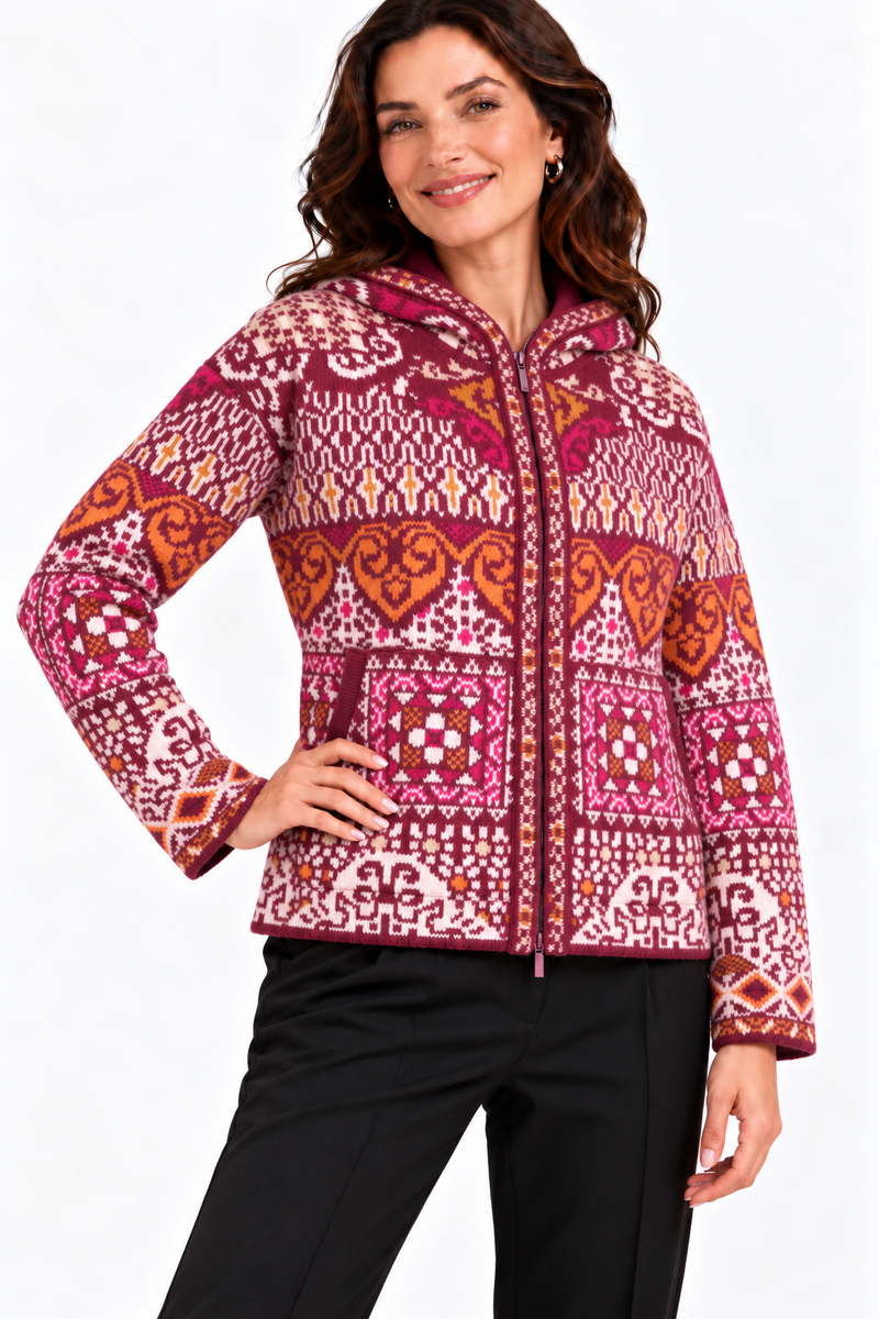 IVKO - Hip Jacket Azulejo Cherry | Atemberaubende Jacke mit Portugiesischen Motiven