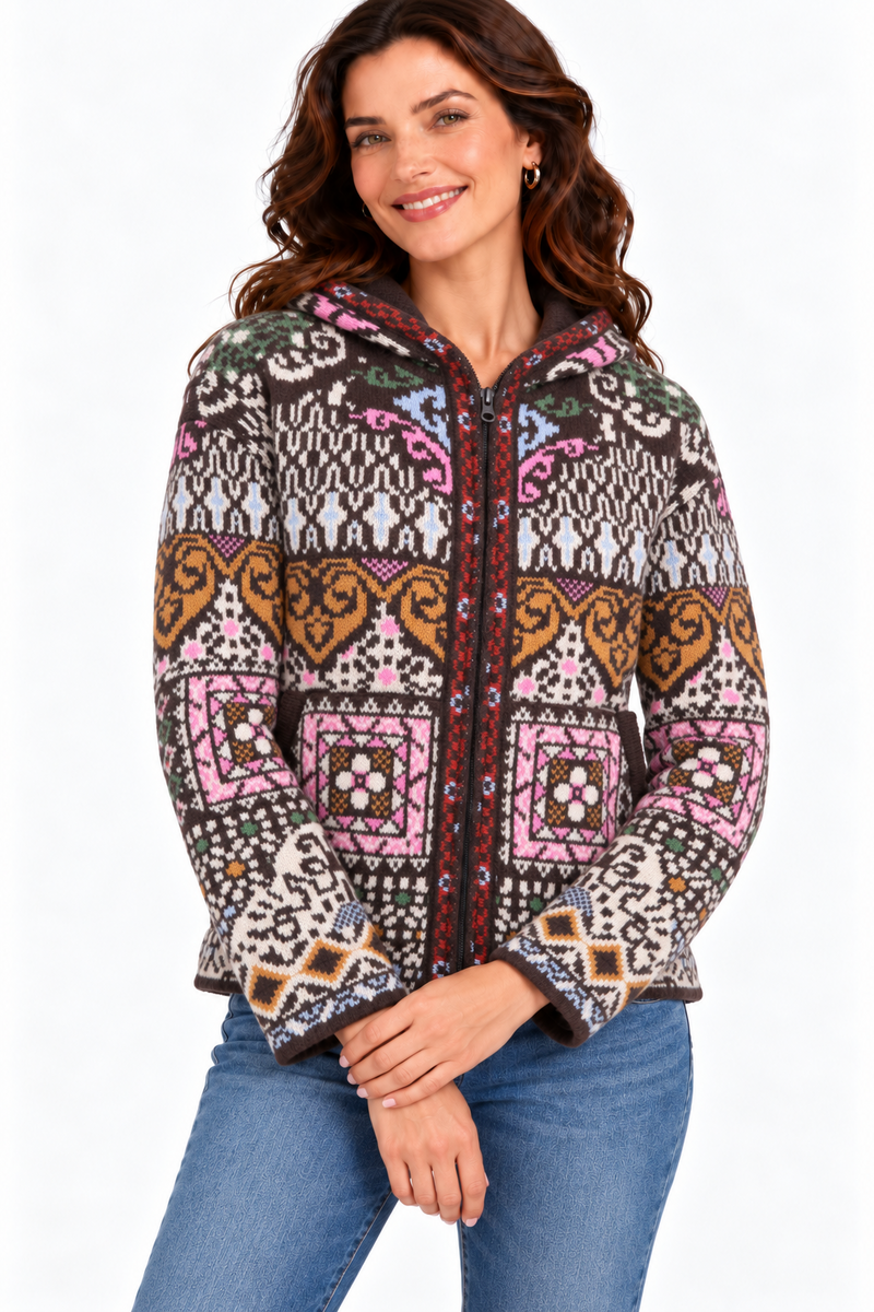 IVKO - Hip Jacket Azulejo Chocolate | Veste Éblouissante avec Motifs Portugais