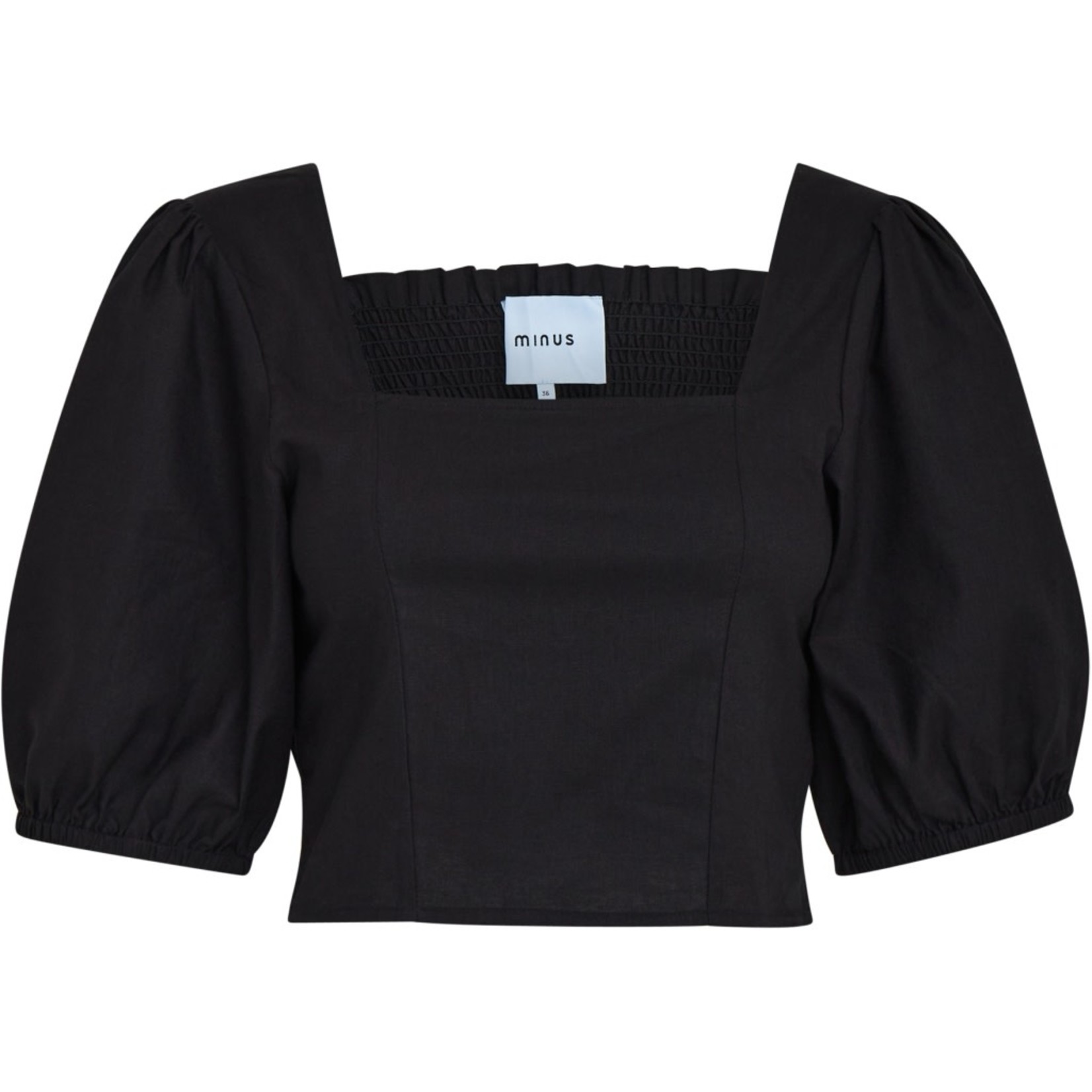 Minus Shelba cropped linen blouse Black
