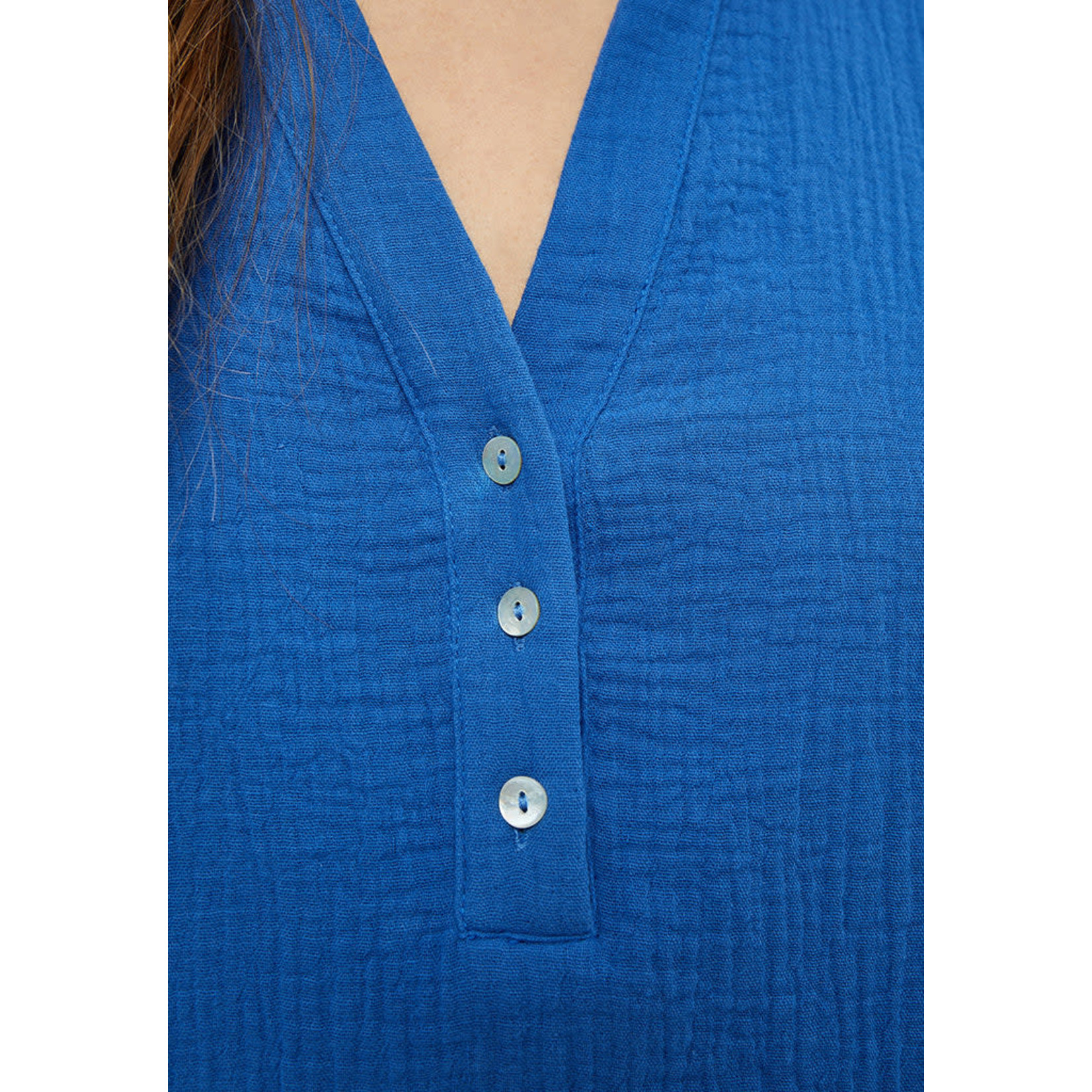 Minus Hemma 3/4 sleeve blouse Regatta Blue
