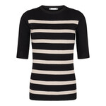 Co'couture Badu stripe midi sleeve knit Black